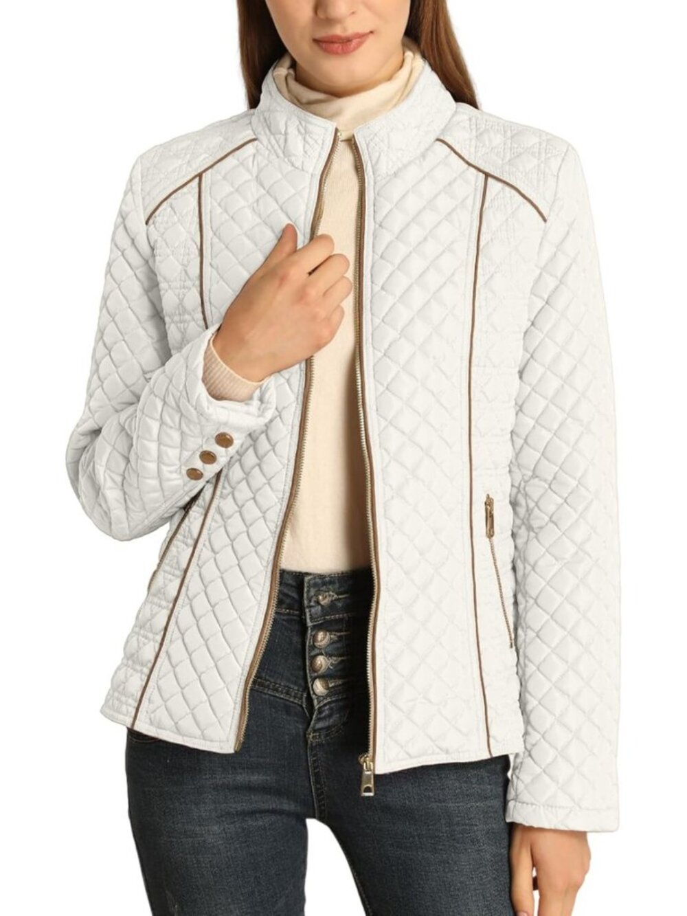 Cozy Fleece-Lined Diamond Quilted Puffer Jacket | Winter Coat for Women